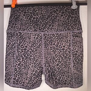Black Leopard Print Women's Bike Shorts